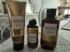 Bath Body Works HONORABLE Men's Collection Body Cream Wash Spray 3pc set NEW