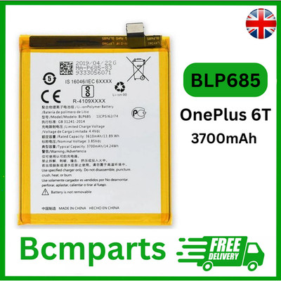Für One Plus OnePlus 6T BLP685 Akku Ersatz 3700mAh für OnePlus 6T, 7
