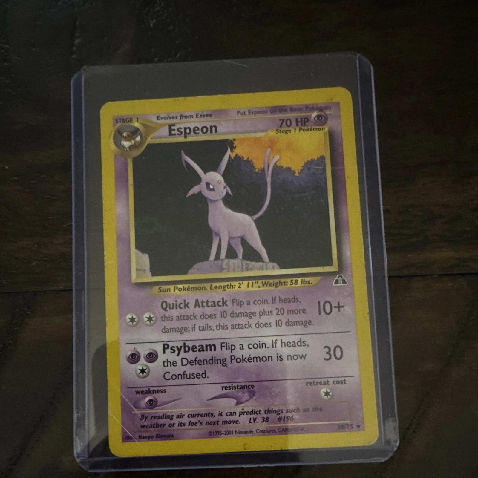 Nintendo Pokémon TCG Espeon Neo Discovery Rare 20/75 2001 English Unlimited