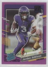 2023 Panini Clearly Donruss Rated Rookie Purple 96/199 Jordan Addison #70 0rd2