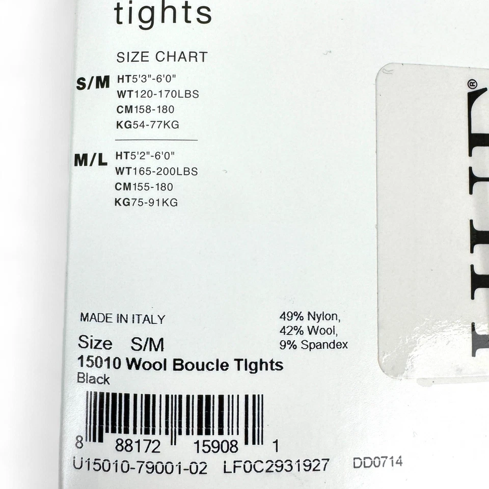 HUE Womens Black Wool Boucle Fishnet Tights Size S/M - Image 4 of 4