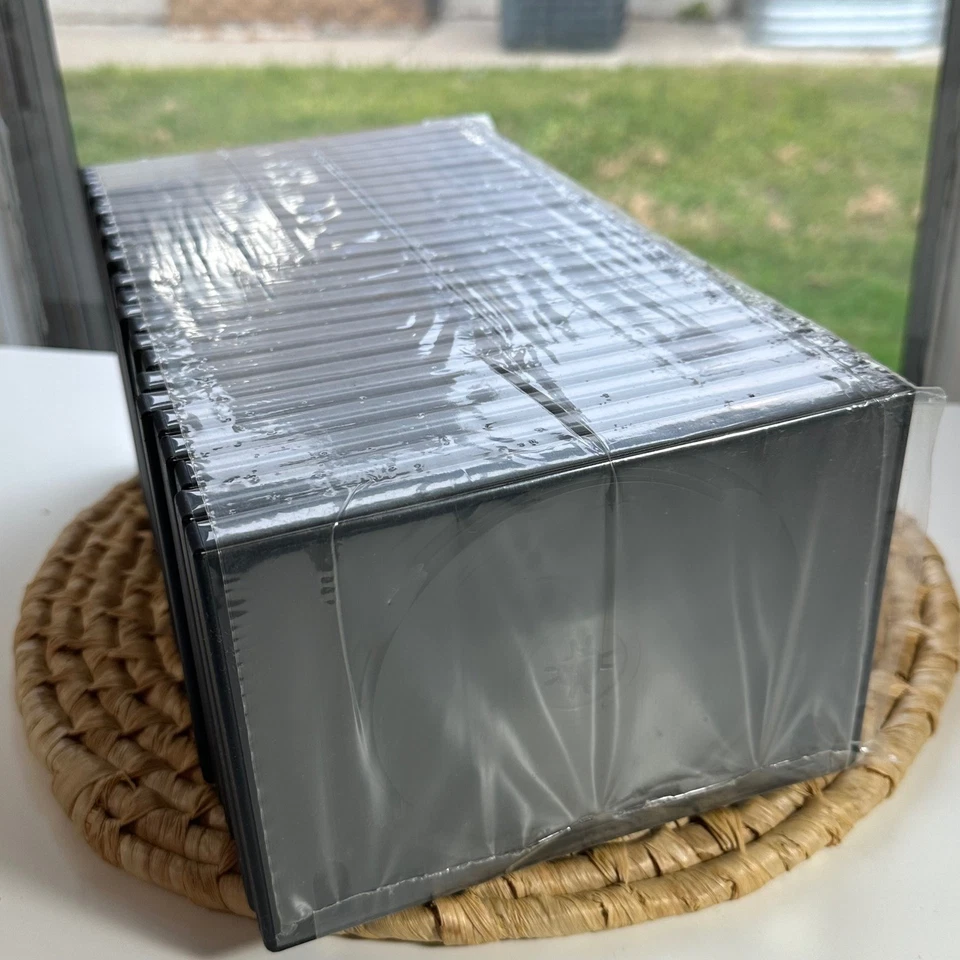 Lote de 25 estuches de almacenamiento de películas DVD estándar negros disco doble de repuesto Foto 3 de 4