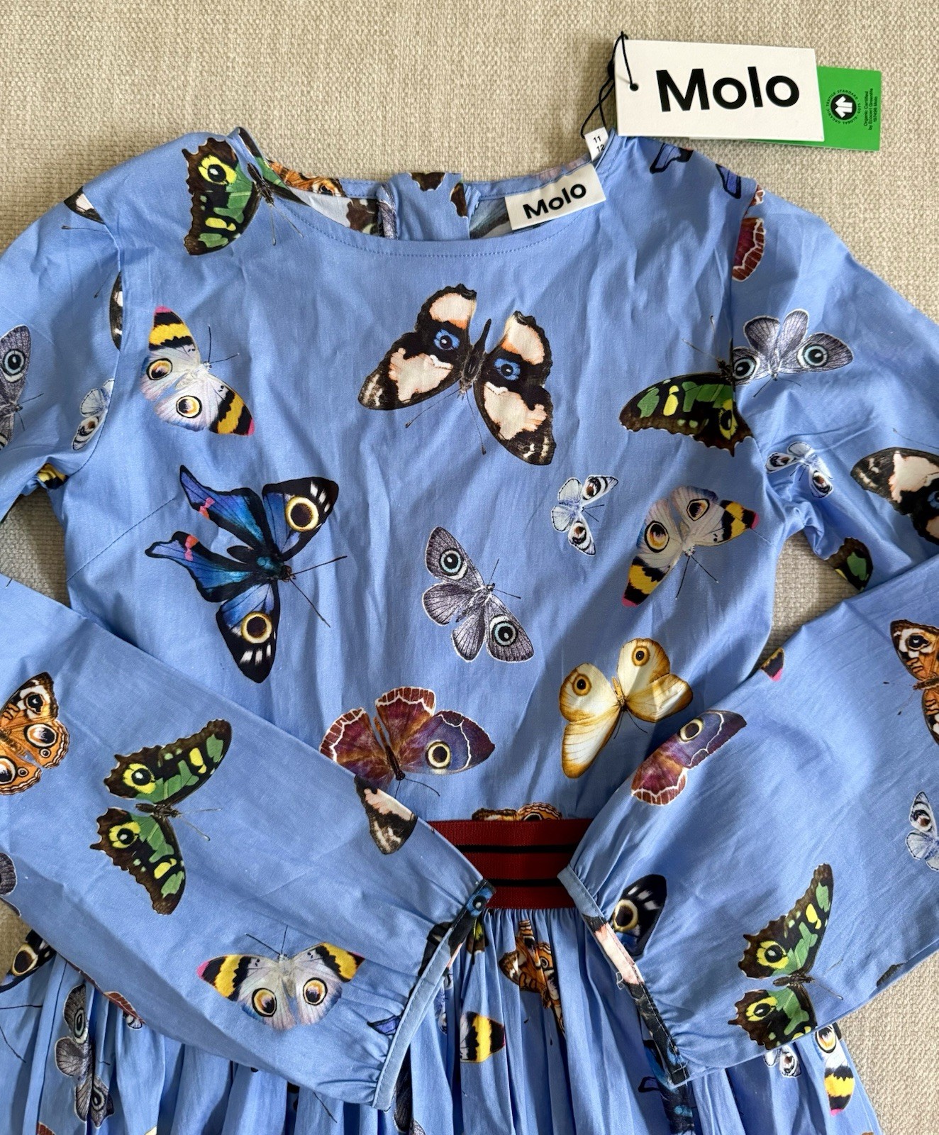 Molo Girls Butterfly Dress Size 11-12 / 146-152 NWT