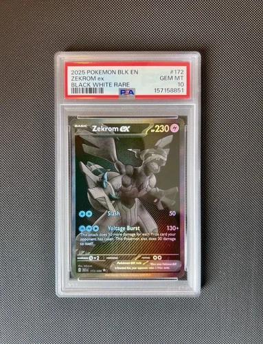 PSA 10 Zekrom ex Black and White Black Bolt 172/086 GEM MINT Pokemon TCG