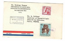 COSTA RICA AIR MAIL 1966 FACULTAD DE MICROBIOLOGIA -) FACULTE DE MEDECINE PARIS