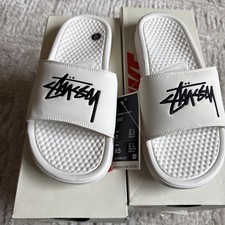 Nike Benassi Slide x Stussy Men's Size 7 White Sail Slide Sandal DC5239 100