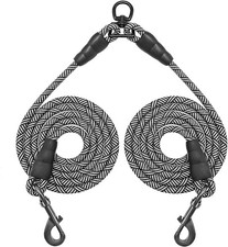Double Dog Leash Coupler, Extens Rope for Two Dogs Walking, No