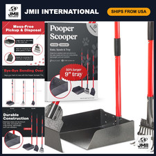 Heavy Duty Dog Pooper Scooper, Long Handle Rake XL Tray for Easy Cleanup