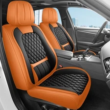 Thickened Nappa Leather Car Seat Covers Front Rear Bench Full Coverage Universal