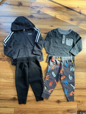 Toddler Boy 2T Clothes Bundle Sweatpants, Adidas Jacket, Cat & Jack