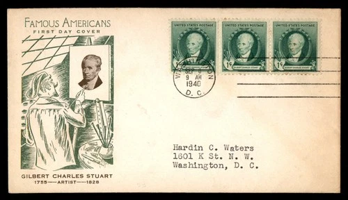 Mayfairstamps US FDC 1940 Gilbert Charles Stuart First Day Cover aax_67351