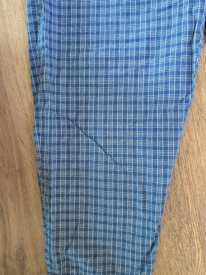 Pantalones de salón Joe Boxer azules a cuadros XL Y2K vintage bolsillos de algodón cordón 26" L Foto 4 de 4