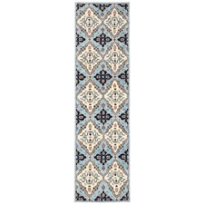 2'7"x9'8" Blue Northwest Zoroastrian Design Soft Wool Hand Knotted Runner Rug