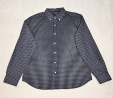 Nautica Men's Button Down Long Sleeve Tan/Gray/Black Plaid Cotton Shirt XL NWT