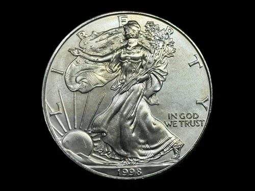 💰1998 1 Oz American Silver Eagle, Imperfections, See Description. Free Gift!💵