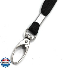 Beebel 100 Pack Lanyards Bulk Black Lanyard for Office Id Badges Flat Lanyard...