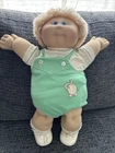 Vintage Cabbage Patch Kid Freckles Boy Wheat Fuzzy Hair Blue Eyes.