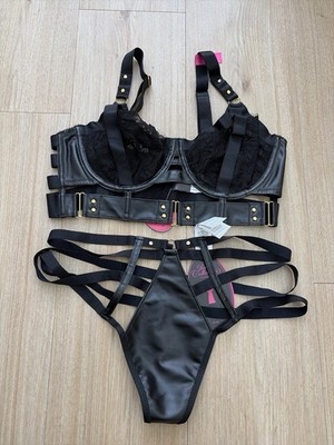 Hunkemöller Private Collection Damen Dessous Set Schwarz 80E Größe L neu