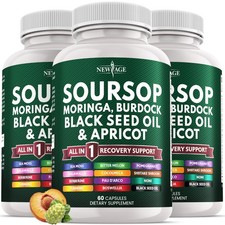 Soursop Supplement - Moringa, Sea Moss, Black Seed Oil, Berberine, Turmeric, Apr