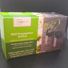 Mainstays Wall-Mounted Propagation Station Wood  Glass, Black, 2 Pack
