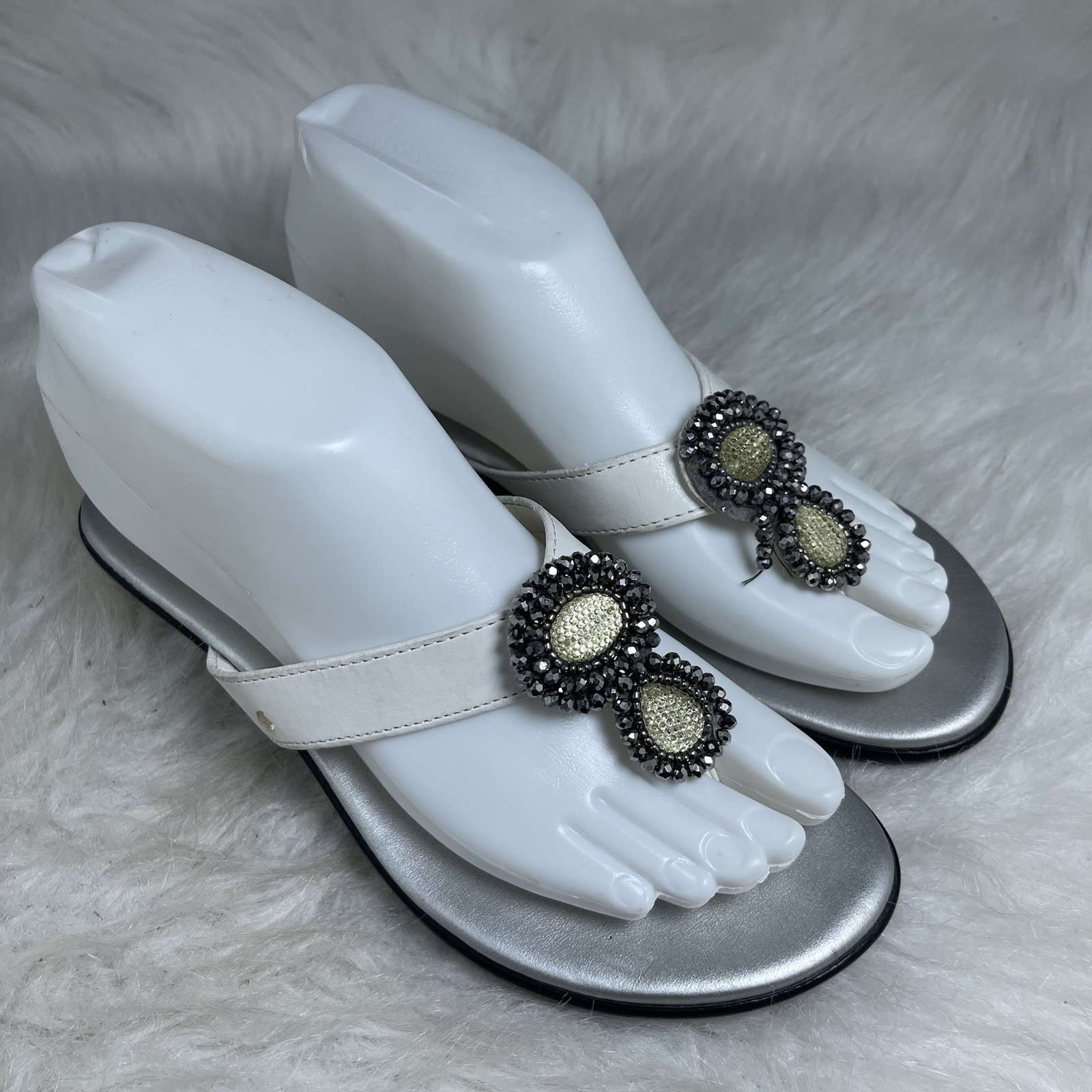 APL Infradito donna Toskanella Italy bianco argento taglia 6 5