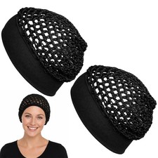 2-Pack Set  Hair Net for Silk Press, Comfortable Hair Nets for Sleeping, Hand-...