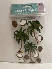 Jolee's Boutique Dimensional Stickers COCONUT PALMS Tropical Trees Beach