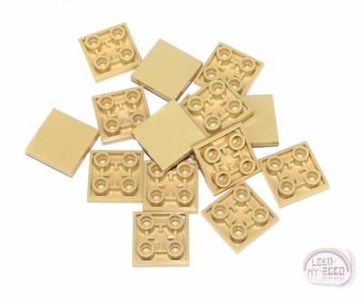 LEGO - 3-Buck Bag - 2x2 Tile w/ Studs On Bottom - 15-pcs - Tan - New | eBay