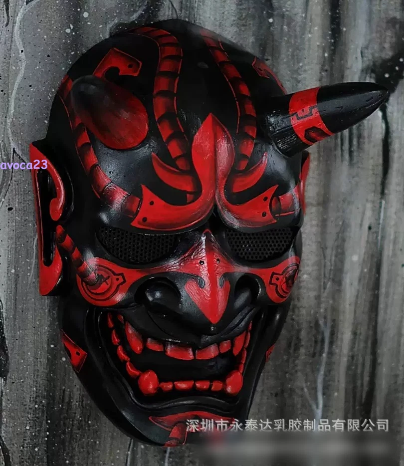 Японская латексная маска Hannya Devil Demon Oni Samurai Prajna реквизит для косплея на Хэллоуин - Изображение 3 из 4
