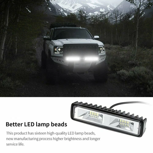 2X 6inch LED Work Strip Light Bar Flood Pods Fog Lamp Offroad Driving Truck 4WD - Picture 14 of 21
