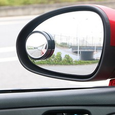 2'' Black Round HD Glass Convex Rear View Blind Spot Mirror For Honda Toyota