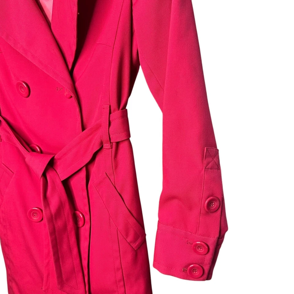 Тренч Trina Turk двубортный с поясом карманы ярко-розовый работа карьера XS - Изображение 2 из 4