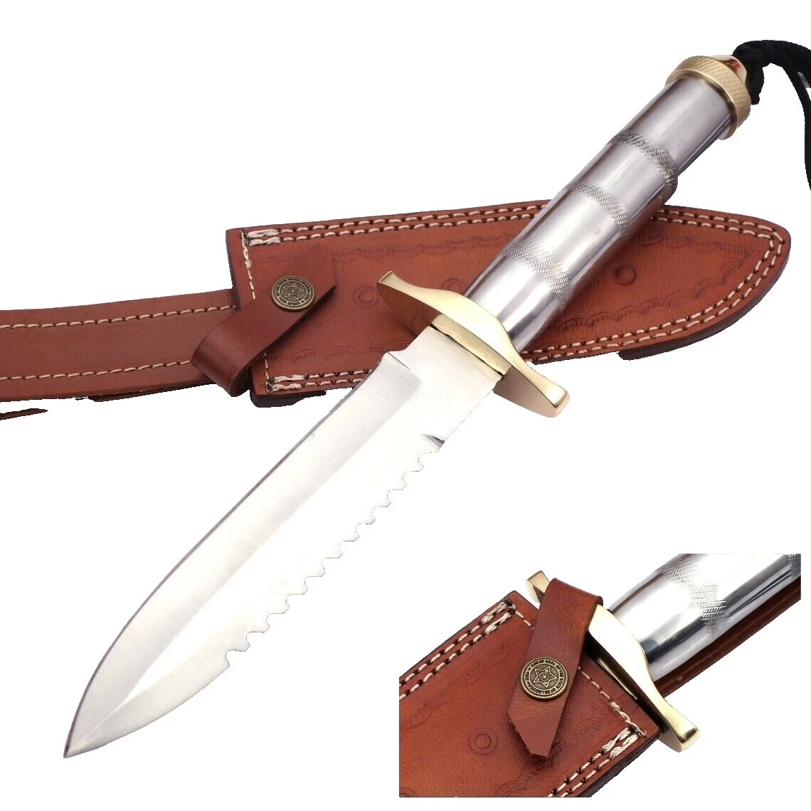 Leather Handle Collectible Modern Bowie Knives Fixed Blade Knives
