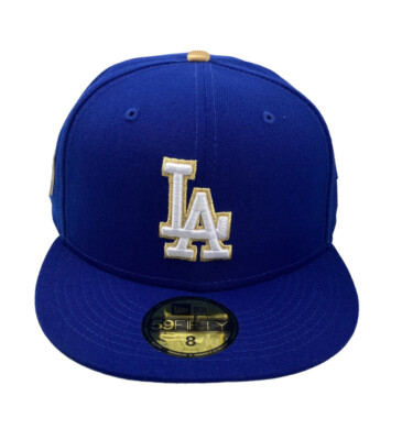 L-A Dodgers Size 8 World Series New Era 59fifty Fitted Royal blue
