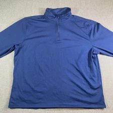 TSLA Tesla 1/4 Zip Pullover Sweatshirt Mens Size 2XL Navy Blue Lightweight