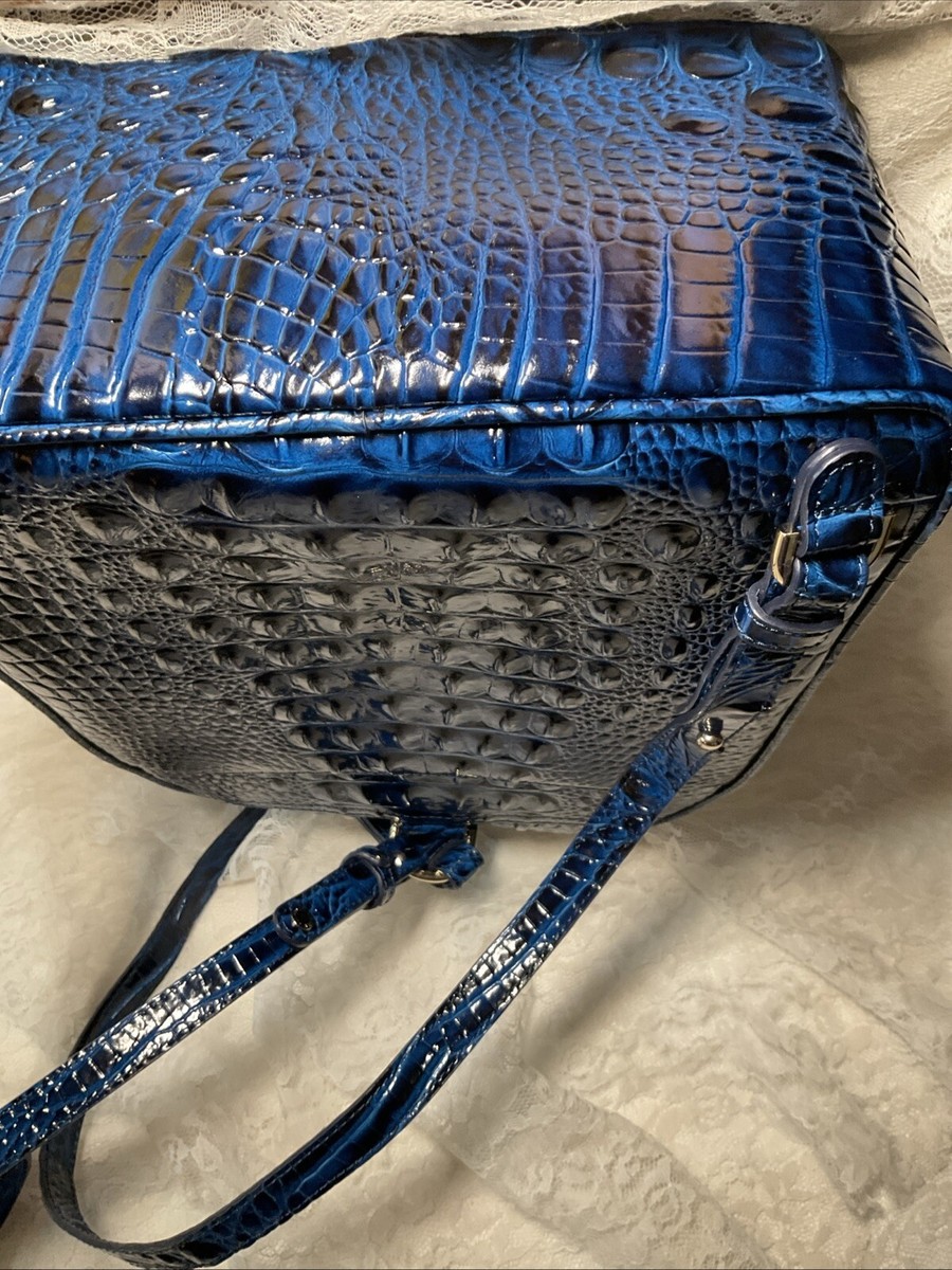 NWT Brahmin Chelcy Blue Sapphire Croc Embossed Leather  display picture 1