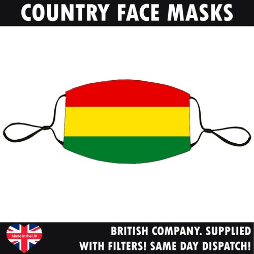 Lote de Máscara Facial Bandera Del País Reutilizable Lavable Transpirable Banderas Mundiales Hecho a Mano - Imagen 41 de 254