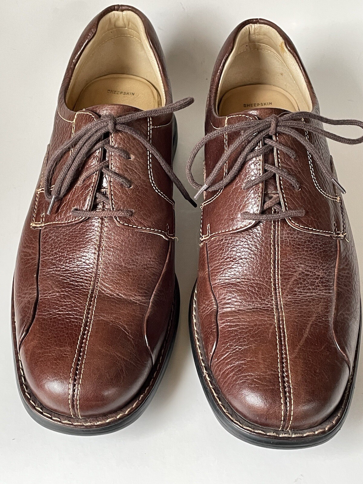 SAOLA Scarpe da uomo Johnston & Murphy Shuler in pelle di pecora marroni taglia 11M