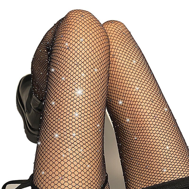 Savorski Gemas Purpurina Medias Tirantes Medias Sparkle Negro Lencería Sexy