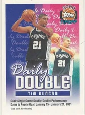 TIM DUNCAN 2000-01 Topps Tippoff Daily Double #NNOC Spurs 1/15-1/21/01 ID:11835