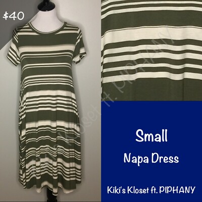 Piphany/Honey & Lace Olive Green & Ivory Stripe Print NWT S Napa Dress | eBay Piphany/Honey & Lace Olive Green & Ivory Stripe Print NWT S Napa Dress | eBay