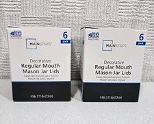 12 Count Mainstays Universal Metal Canning Lids Regular Mouth Jars 2 Boxes Of 6