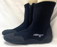 NEO Sport Men's 3MM Hi-Top Zipper Scuba Diving Booties Size 12 Black EUC 