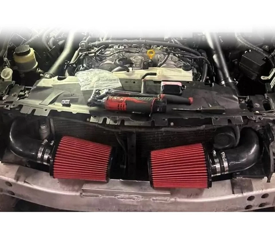 Front Mount Air Intake System For 2009+ Nissan 370Z Infiniti G37 Q60 Q40 3.7L V6 - Image 3 of 4