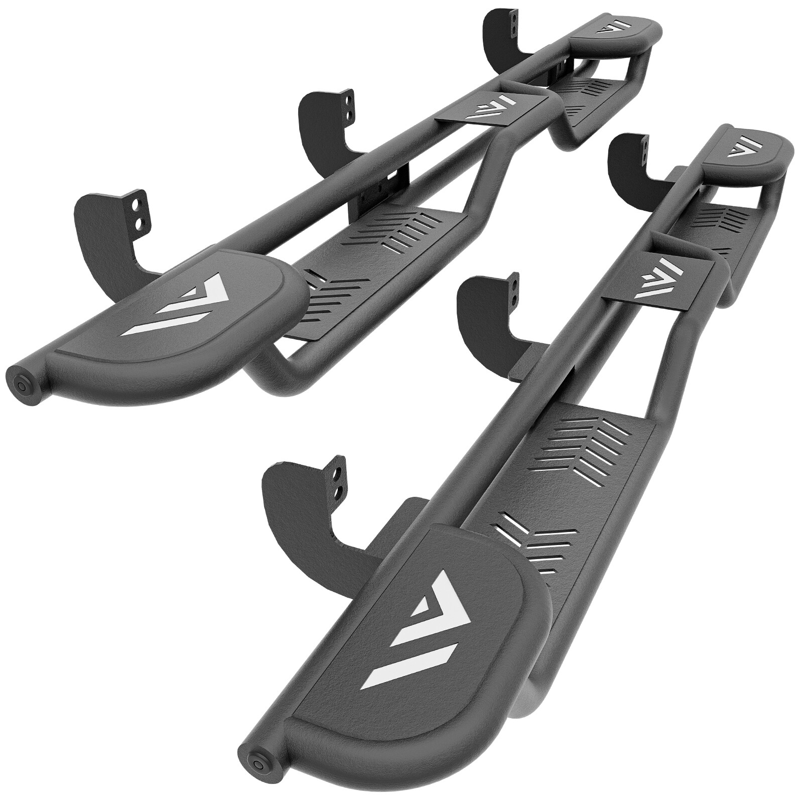 Three Raised Steps Running Boards For 2005-2025 Nissan Frontier Crew Cab Bolt-on