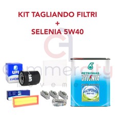 KIT TAGLIANDO+4LT OLIO SELENIA GAS+CANDELE FIAT PUNTO EVO 1.2 1.4 GPL METANO 