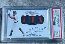2019 Flawless Ronald Acuna Jr Triple Patch  Jersey Auto SP #ed 1 Of 15! PSA 9 🔥