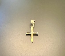 14K Yellow Gold Small Diamond Cut Cross Pendant .34g