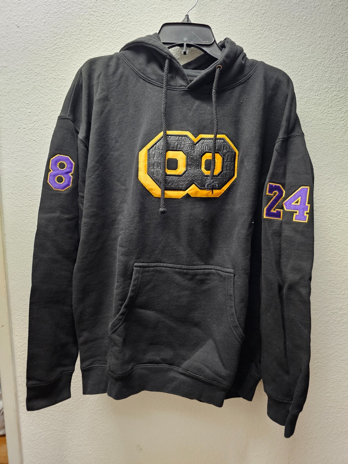 Kobe Bryant Tribute Embroidered Black Hoodie Mamba Halo Hoopery