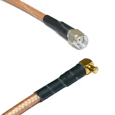 RG400 RP-SMA MALE to MCX MALE ANGLE RF Cable FAST-SHIP LOT